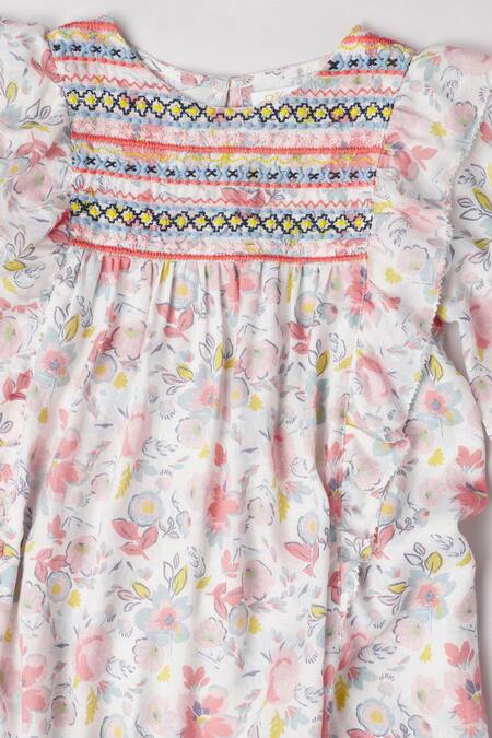 Buy Byb Premium White Cotton Embroidery Printed Dress Online at Aza Fashions Buy_Byb Premium_White Cotton Embroidery Printed Dress _Online_at_Aza_Fashions