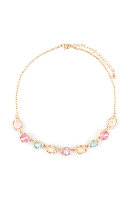 Shop_Ishhaara_Multi Color Crystals Dangler Stone Embellished Earrings _Online_at_Aza_Fashions