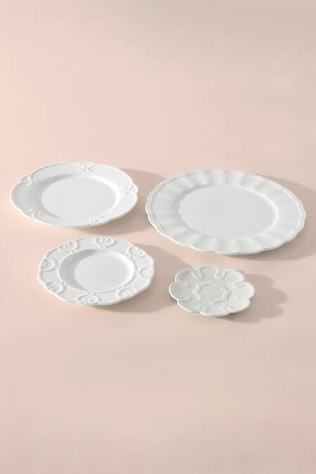 Shop_Table Manners_White Bone China Magic Of Classic Dinner Set_Online_at_Aza_Fashions