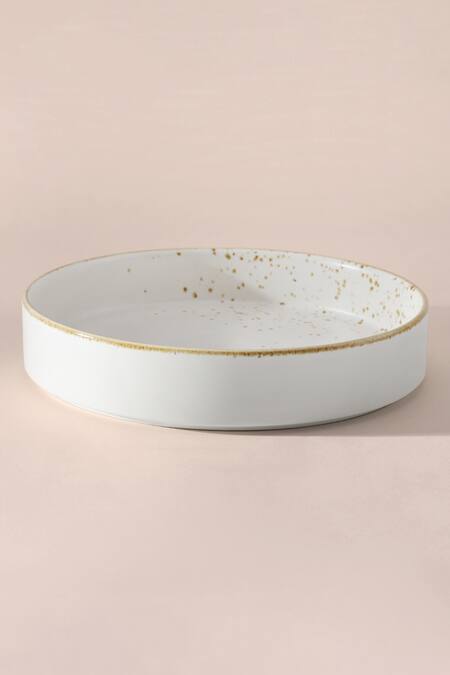 Shop_Table Manners_Off White Porcelain Splatter Salad_Online_at_Aza_Fashions