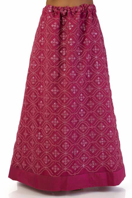 Shop Meghna Shah Pink Chiffon, Georgette Sequins, One Shoulder Textured Top And Skirt Set Online at Aza Fashions Shop_Meghna Shah_Pink Chiffon, Georgette Sequins, One Shoulder Textured Top And Skirt Set _Online_at_Aza_Fashions