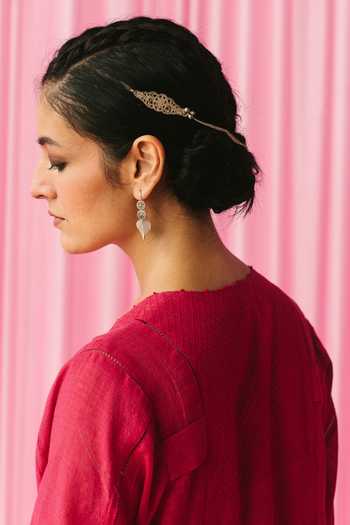 Arte-Alter_Pink Aisha Hand Woven Jamdani Kurta Set_Online_at_Aza_Fashions