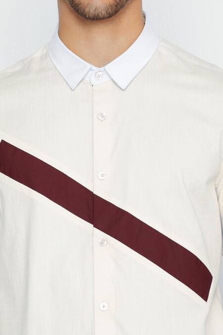 Shop_Lacquer Embassy_Yellow 100% Cotton Solid Trig Shirt _Online_at_Aza_Fashions