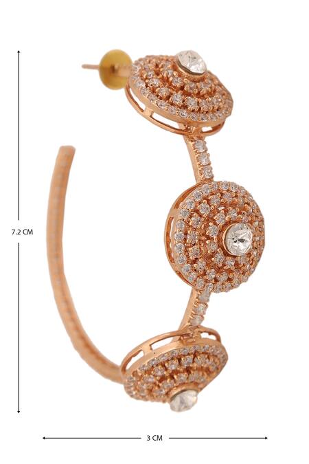 Buy_AE-Tee_Gold Plated Crystal Hoops _Online_at_Aza_Fashions