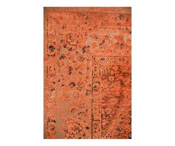 Buy_Qaaleen_Orange Viscose Silk Embossed Handcrafted Carpet_Online_at_Aza_Fashions