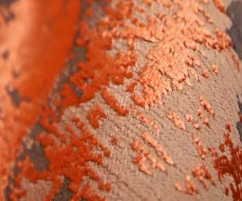 Shop_Qaaleen_Orange Viscose Silk Embossed Handcrafted Carpet_Online_at_Aza_Fashions