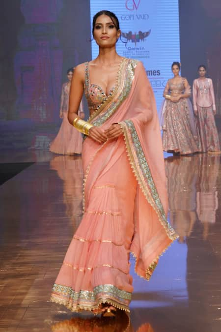 Gopi Vaid Imroz Pre-Draped Saree With Blouse 