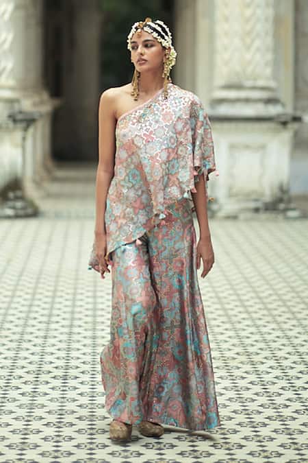 Gopi Vaid Arsh Cape Style Tunic & Sharara Set 