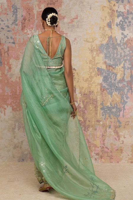 Devnaagri Silk Organza Saree with Blouse 