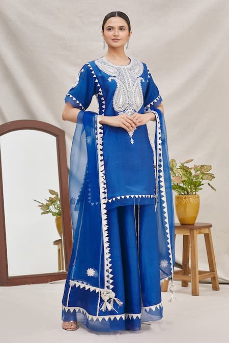 Ekta Singh Silk Organza Kurta Gharara Set 