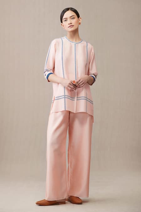 AMPM Pink Saima Silk Shirt