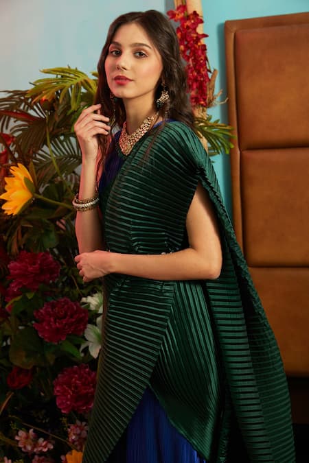 Pleated 2024 saree gown