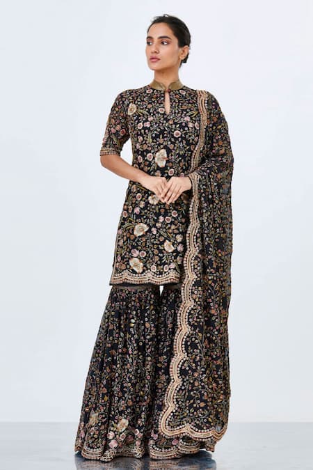 Nakul Sen Floral Embroidered Kurta Sharara Set 