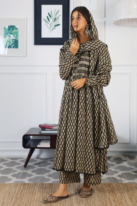 Gulabo Jaipur Abaya Block Print Kurta Set 