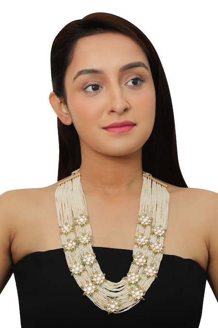 Riana Jewellery Floral Bead Layered Necklace 