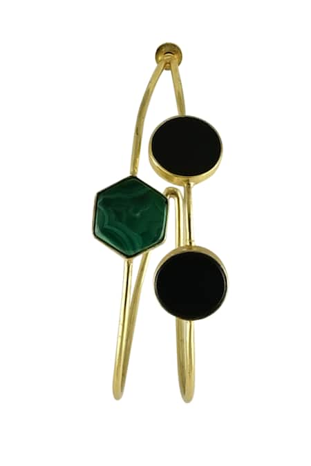 Varnika Arora Black Stones Arnia Embellished Hoops Online at Aza Fashions Varnika Arora_Black Stones Arnia Embellished Hoops _Online_at_Aza_Fashions