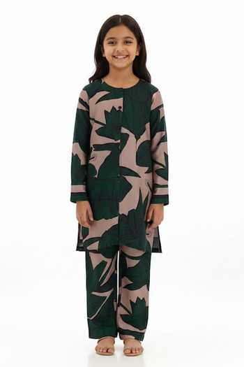 Koai Flower Print Shirt Kurta For Kids