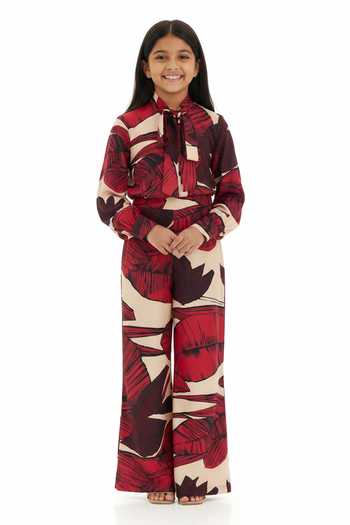 Koai Cotton Silk Printed Flared Pant For Kids