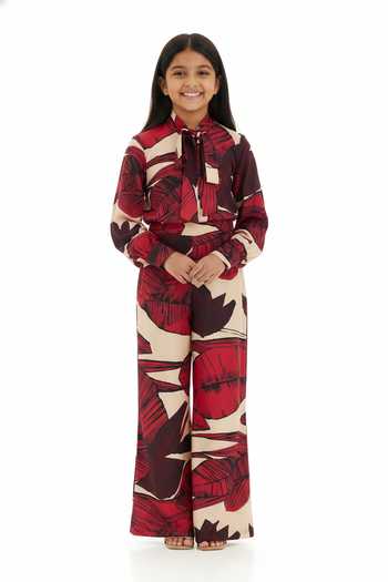 Koai Cotton Silk Printed Flared Pant For Kids