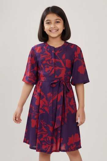 Koai Floral Print Dress For Kids