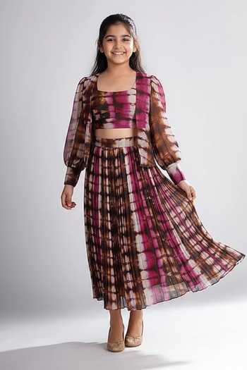 Koai Multi Color Printed Chanderi Silk Jacket For Kids