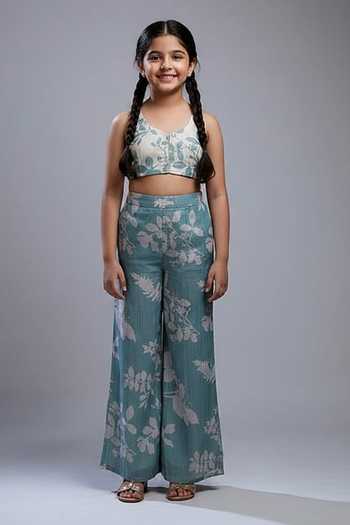 Koai Printed Chanderi Silk Palazzo For Kids
