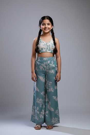 Koai Printed Chanderi Silk Palazzo For Kids