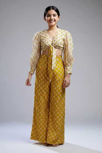 Koai Printed Chanderi Silk Palazzo For Kids