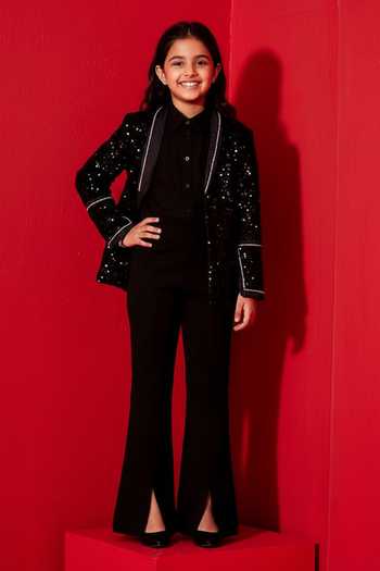 Studio22 By Pulkita Arora Bajaj Sequin Embellished Jacket & Pant Set For Kids