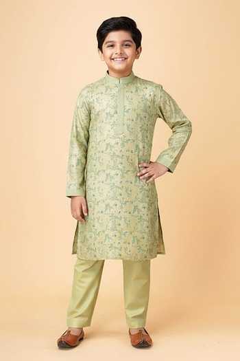 Manish Nagdeo Floral Print Kurta Set  For Kids