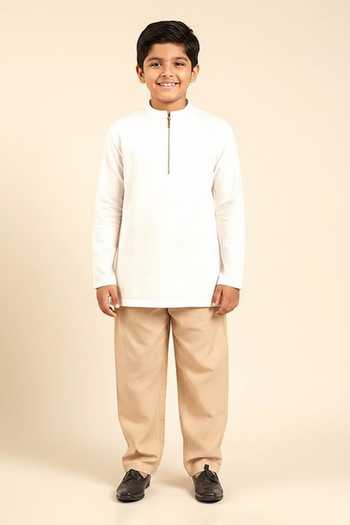 Mayank Modi - Men Solid Short Kurta For Kids