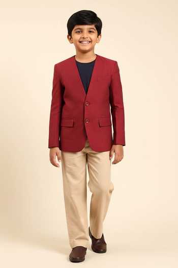 Mayank Modi - Men Solid Straight Pant For Kids
