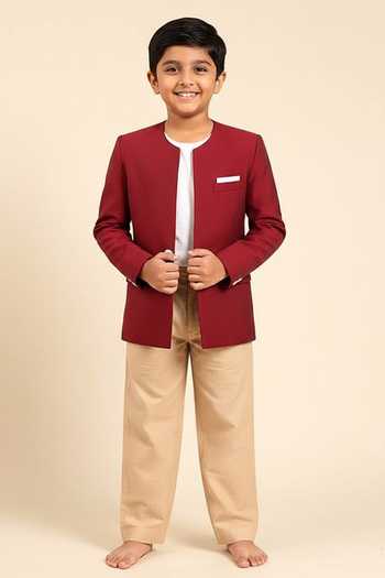 Mayank Modi - Men Single Breasted Fitted Blazer For Kids