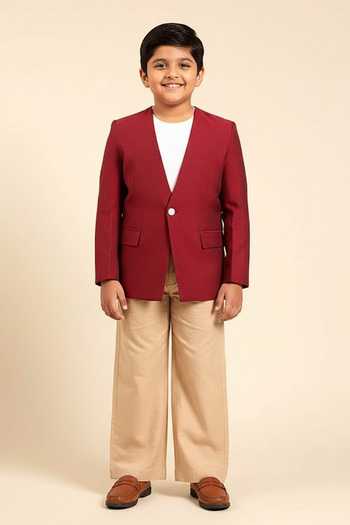 Mayank Modi - Men Fitted Jacket With Contrast Pant For Kids