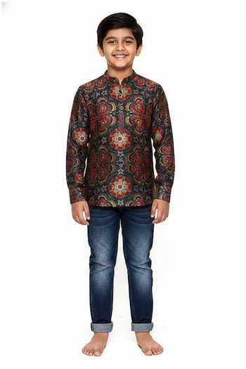 Mayank Modi - Men Geometric Print Shirt For Kids