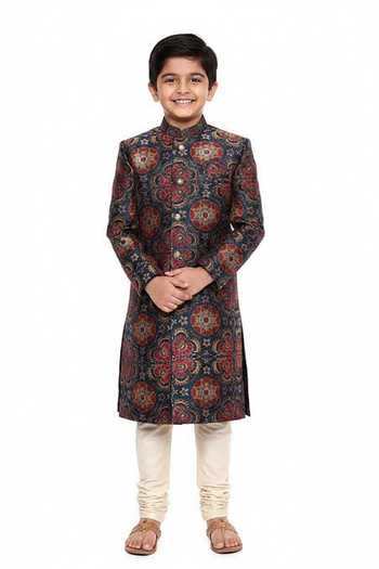 Mayank Modi - Men Bemberg Linen Sherwani With Churidar For Kids