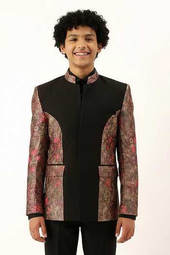 Mayank Modi - Men Chanderi Silk Bandhgala For Kids