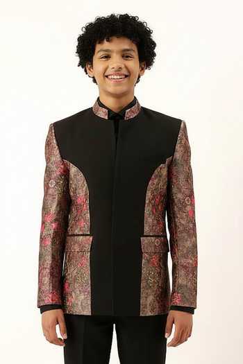 Mayank Modi - Men Chanderi Silk Bandhgala For Kids