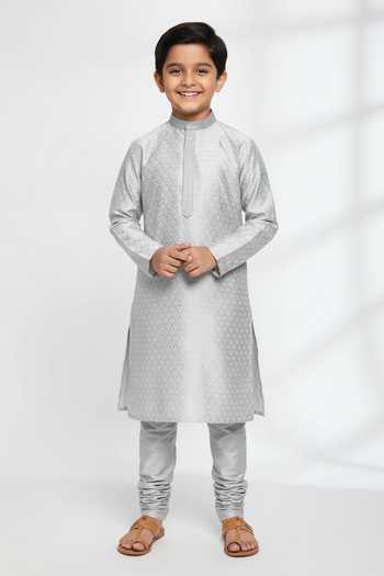 Mayank Modi - Men Hand embroidered kurta set For Kids
