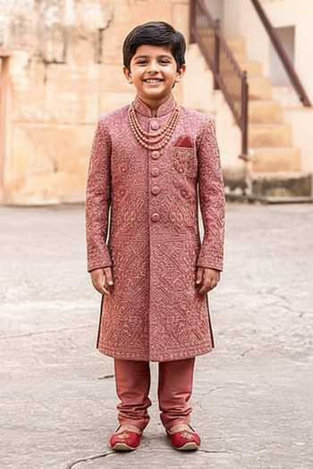 Soniya G Embroidered Sherwani Set For Kids