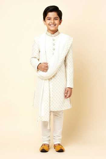 SPRING BREAK Embroidered Sherwani Set For Kids
