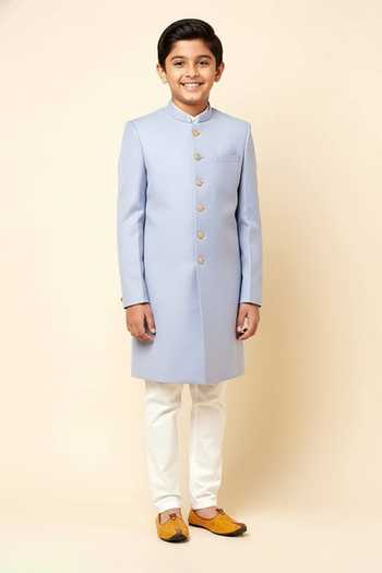 SPRING BREAK Mandarin Collar Sherwani Set For Kids