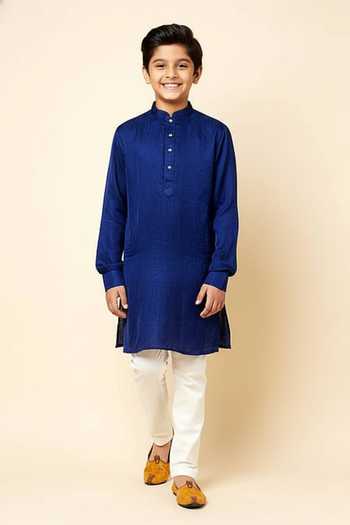 SPRING BREAK Mandarin Collar Kurta Set For Kids