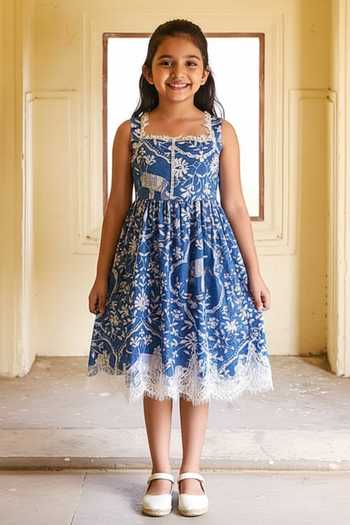 Sage Saga Cleo Elephant Print Dress For Kids