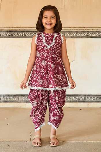 Sage Saga Jamuna Printed Kurta Salwar Set For Kids