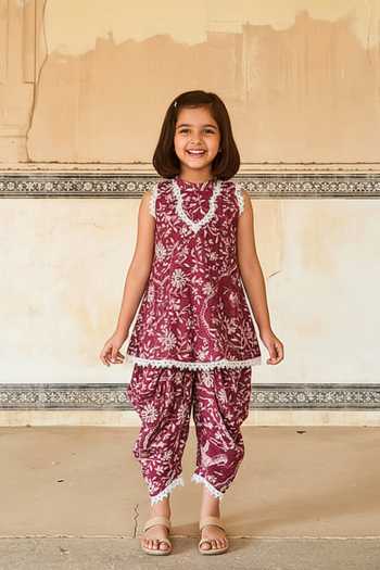 Sage Saga Jamuna Printed Kurta Salwar Set For Kids