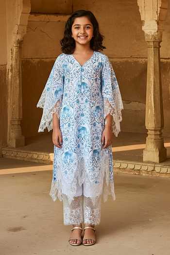 Sage Saga Neel Ambar Printed Kurta For Kids
