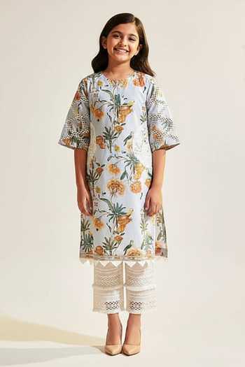 Sage Saga Soha Floral Print Kurta For Kids