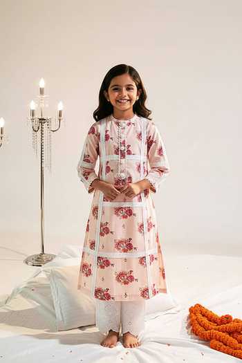 Sage Saga Ruhi Floral Pattern Kurta For Kids