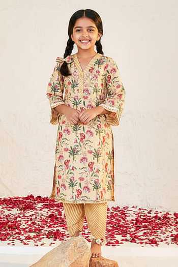 Sage Saga Mahgul Floret Print Kurta For Kids